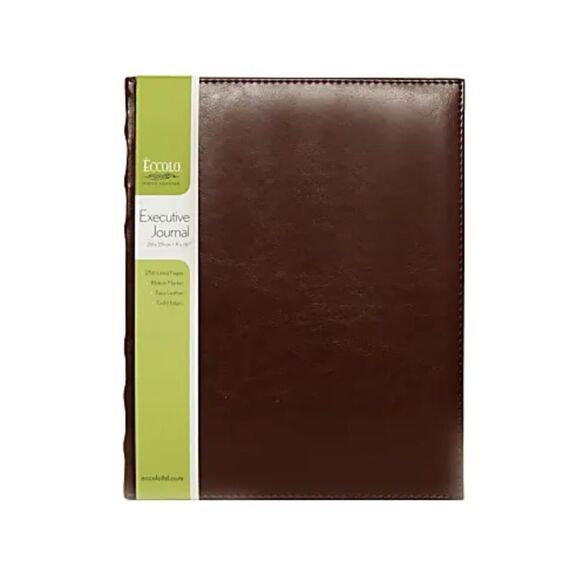Eccolo World Traveler Executive Journal Brown Hardcover Gold Professional Office - Picture 1 of 8